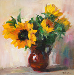 Sunflowers in a Clay Jar (sold)