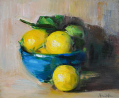 Lemons in a Blue Bowl (sold)