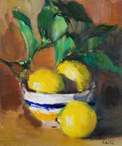 Lemons in a White Ceramic Bowl (sold)