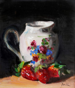 Sweet Strawberries and Porcelain Milk Jug (sold)