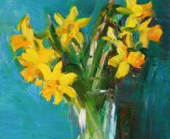 Daffodils on Turquoise 