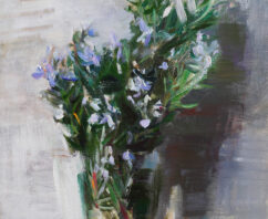 Flowering Rosemary in a Glass Vase (sold)