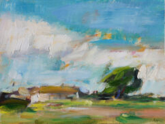 Impressionistic Clouds at the Edge of the Village