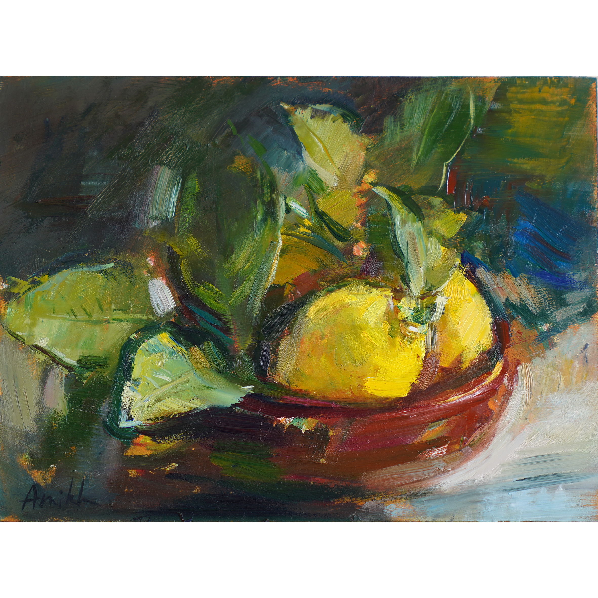 Spanish Lemons in Clay Bowl