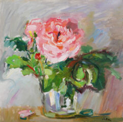 Pink Impressionistic English Roses